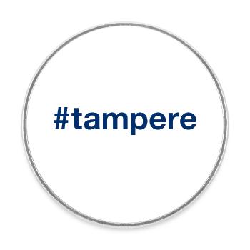 Hashtag Tampere Suomi Finlande - Magnet rond - blanc - Devant