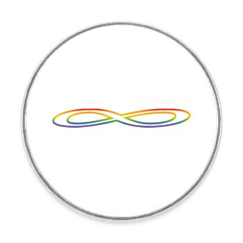 Rainbow wide infinity - Round  fridge magnet - white - Front