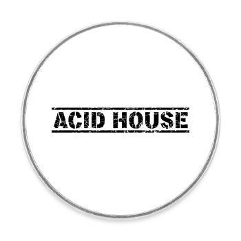 Acid House - Round  fridge magnet - white - Front