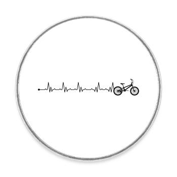 Heartbeat vélo bmx - Magnet rond - blanc - Devant