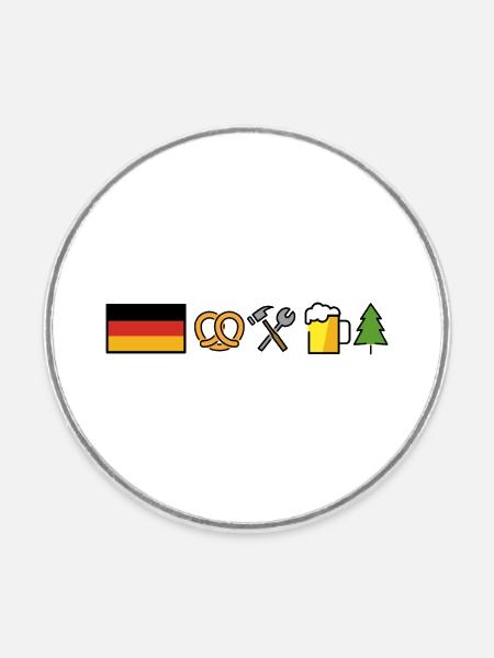 Germany Design  - Runder Kühlschrankmagnet - Weiß