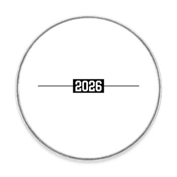 2026 - Round  fridge magnet - white - Front