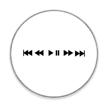 Musik - Runder Kühlschrankmagnet - Weiß - Vorne