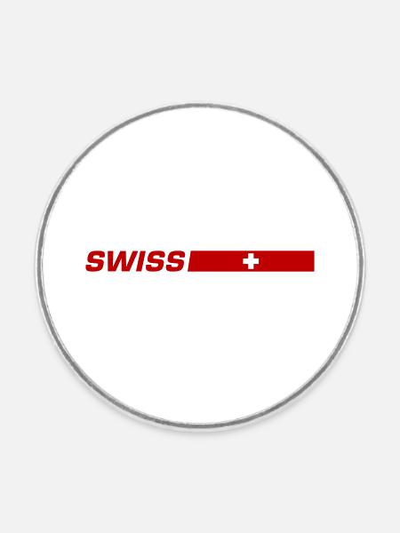 Swiss Flagge Schweiz Fahne - Runder Kühlschrankmagnet - Weiß