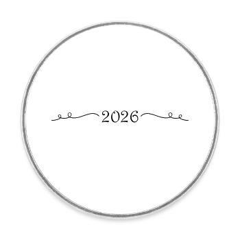 2026 Ornament - Round  fridge magnet - white - Front