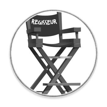 Regisseur Filmemacher - Runder Kühlschrankmagnet - Weiß - Vorne