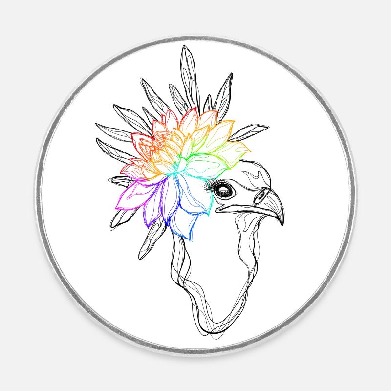 Pride Bird - Runder Kühlschrankmagnet - Weiß