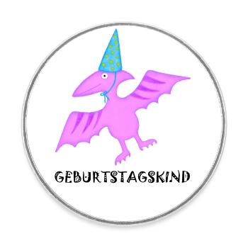 Anniversaire Garçon Ptéranodon Ptérosaure Dinosaure - Magnet rond - blanc - Devant