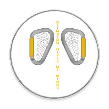 Carabiner Rock Climbing - Round  fridge magnet - white - Front