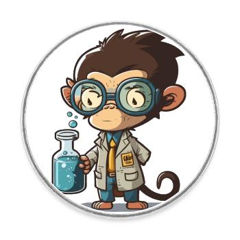 Scientifique des singes - Magnet rond - blanc - Devant