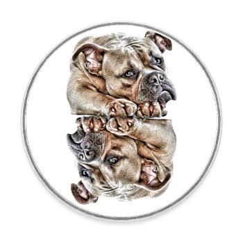 Dictons de chien Chien Chiens Bouledogue - Magnet rond - blanc - Devant