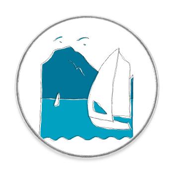 Summertime - Round  fridge magnet - white - Front