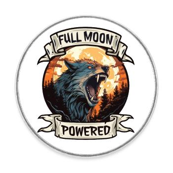 Wolf Wolves Werewolf Moon Full Moon Monster - Round  fridge magnet - white - Front