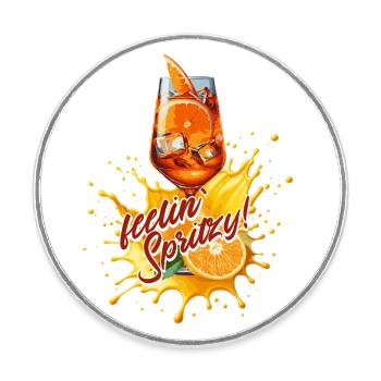 Feeling Spritzy Shirt – Orange Spruch Sommer Vibes - Runder Kühlschrankmagnet - Weiß - Vorne