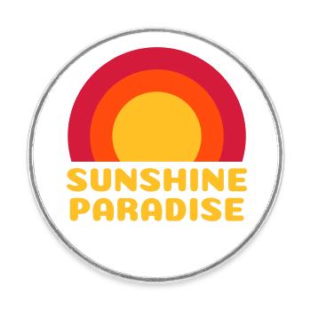 Sunshine paradise (Sonne, Ringe) - Runder Kühlschrankmagnet - Weiß - Vorne