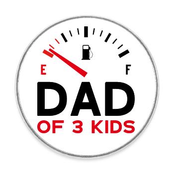 PAPA DE 3 ENFANTS FÊTE DES PÈRES - Magnet rond - blanc - Devant