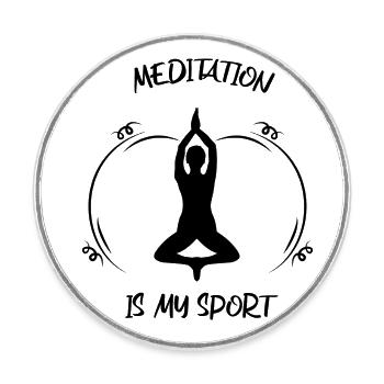 Méditation - Magnet rond - blanc - Devant