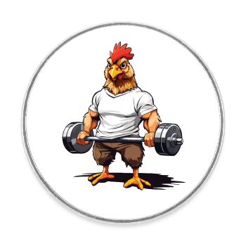 Musculation Musculaire Fitness Fun Design - Magnet rond - blanc - Devant