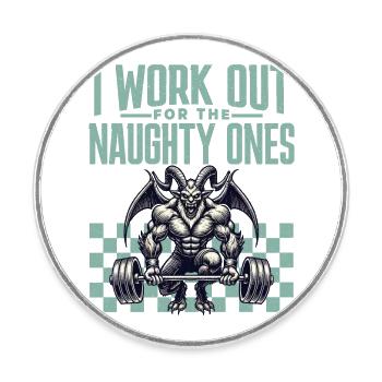 Krampus Workout For Bad Boys Christmas - Round  fridge magnet - white - Front