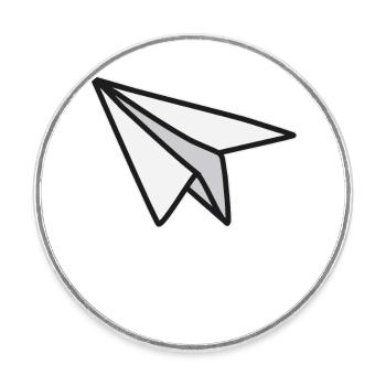 Légèreté et liberté avion en papier - Magnet rond - blanc - Devant