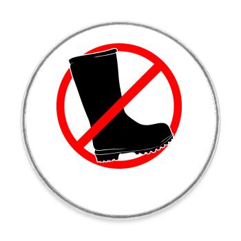 Rubber boots forbidden - gardening and gardening - Round  fridge magnet - white - Front