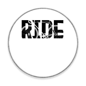 faire du vélo de route - Magnet rond - blanc - Devant