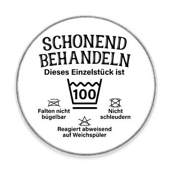 Schonend Behandeln 100. Geburtstag Einzelstück - Runder Kühlschrankmagnet - Weiß - Vorne