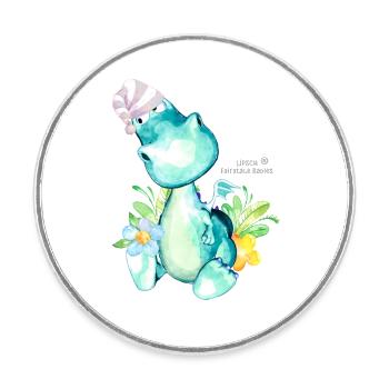 watercolored Urmeli / Pastel blue - Runder Kühlschrankmagnet - Weiß - Vorne