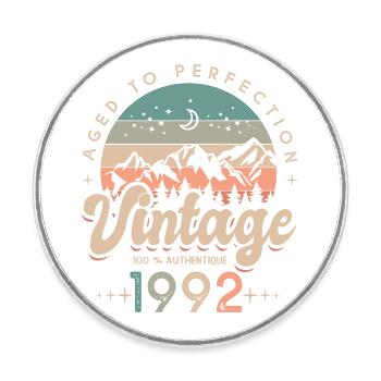 1992 Vintage anniversary 30 years - Round  fridge magnet - white - Front