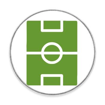 Terrain de football - Magnet rond - blanc - Devant