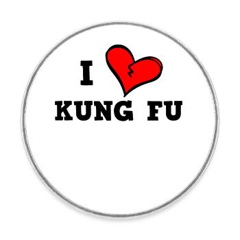 Ich liebe Kung Fu - Runder Kühlschrankmagnet - Weiß - Vorne