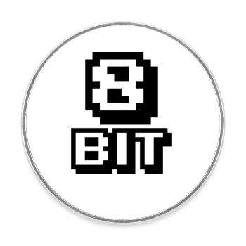 8-Bit-Computer - Runder Kühlschrankmagnet - Weiß - Vorne