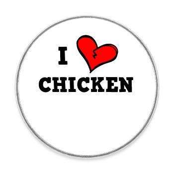 I like chicken - Round  fridge magnet - white - Front