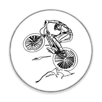 Freeride Trial Vélo Cyclisme - Magnet rond - blanc - Devant