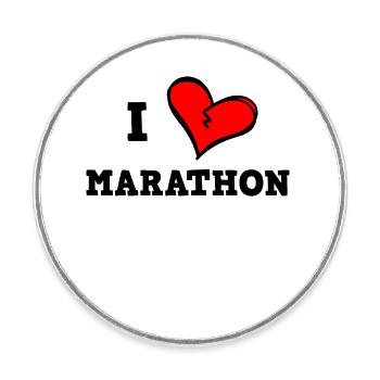 Ich liebe Marathon - Runder Kühlschrankmagnet - Weiß - Vorne
