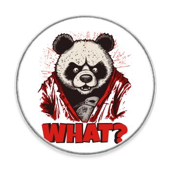 Angry Panda Bear - Round  fridge magnet - white - Front