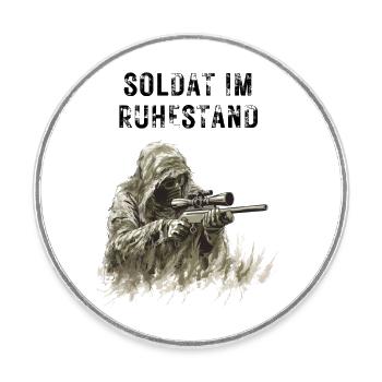 Retired soldier - Round  fridge magnet - white - Front