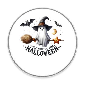 Halloween Partnerlook Warte auf Halloween Design - Runder Kühlschrankmagnet - Weiß - Vorne