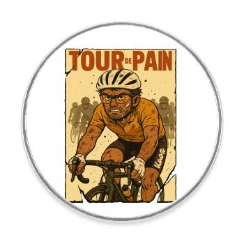 Tour de Pain – Les cyclistes à la limite - Magnet rond - blanc - Devant