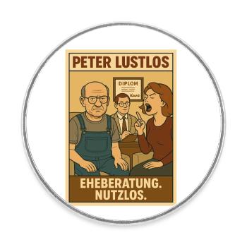 Married couple at marriage counseling - Round  fridge magnet - white - Front