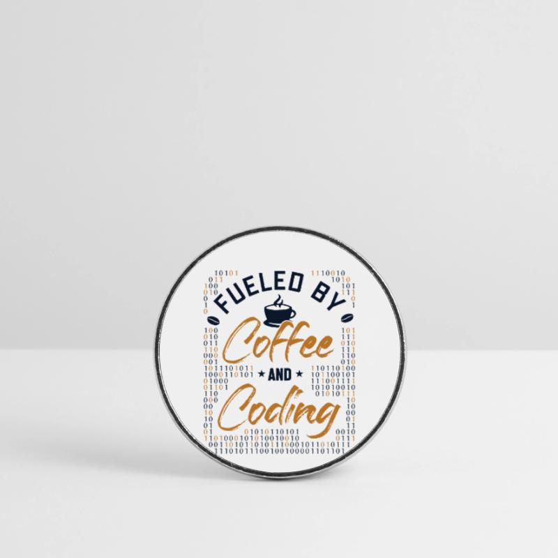 Fueled by Coffee and Coding Developer Coder Runder Kühlschrankmagnet