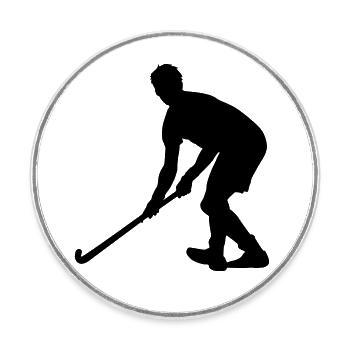 Hockey Feldhockey Geschenkidee - Runder Kühlschrankmagnet - Weiß - Vorne