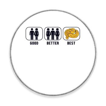 Good Better Best Banana Ball Python Banana Ball - Round  fridge magnet - white - Front