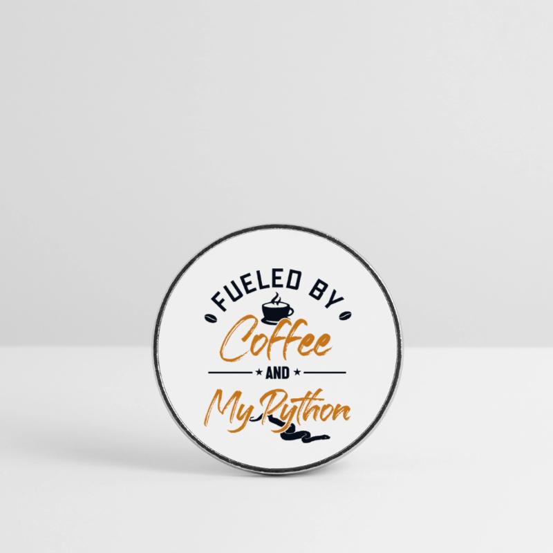 Alimenté par le café et mon Python Python Banana Ball Magnet rond