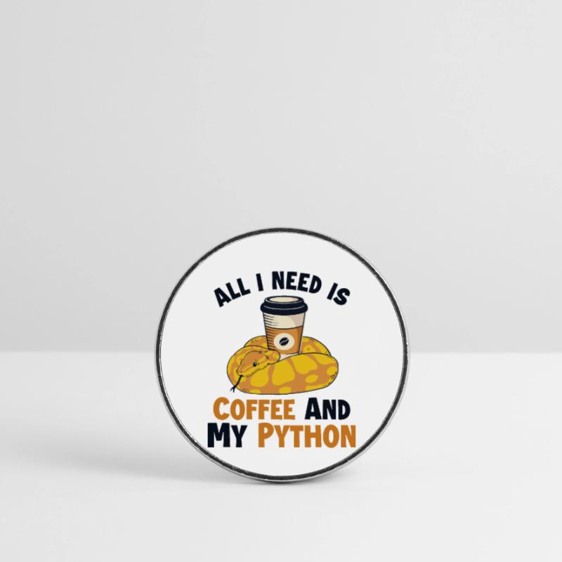 Coffee and Python Python Schlange Banana Ball Runder Kühlschrankmagnet