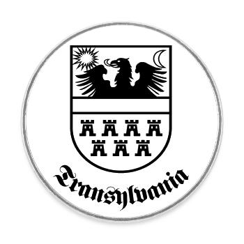 Transylvania coat of arms "Transylvania" sw - Round  fridge magnet - white - Front