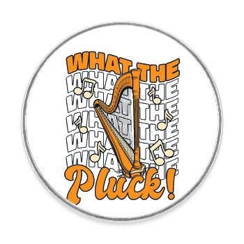 What The Pluck Harfe Konzertharfe Harfenmusik - Runder Kühlschrankmagnet - Weiß - Vorne