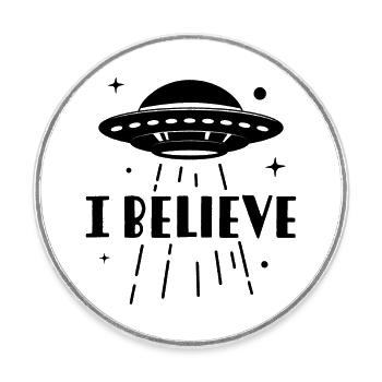 I Believe - Round  fridge magnet - white - Front