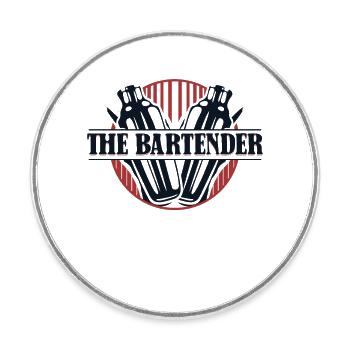 The Bartender Mixologist Barmann Bartender - Runder Kühlschrankmagnet - Weiß - Vorne
