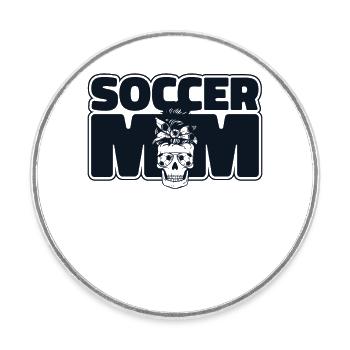 Soccer Mom Futbol Entraîneur de gardien de but de football - Magnet rond - blanc - Devant